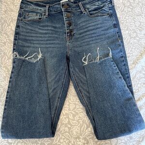 Women's Distressed Blue Jeans